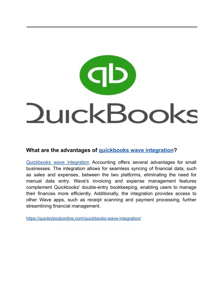 what are the advantages of quickbooks wave