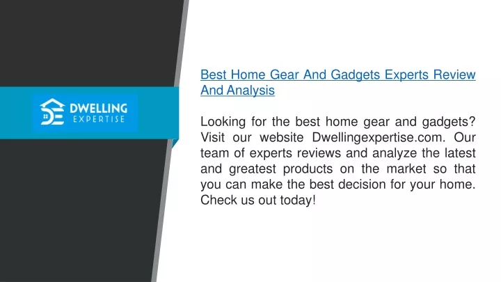 best home gear and gadgets experts review