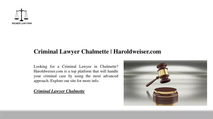 criminal lawyer chalmette haroldweiser com