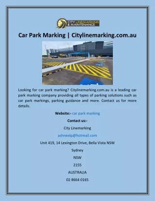 Car Park Marking  Citylinemarking.com