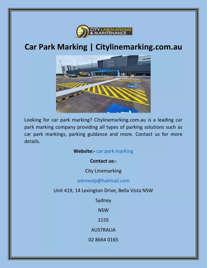 car park marking citylinemarking com au