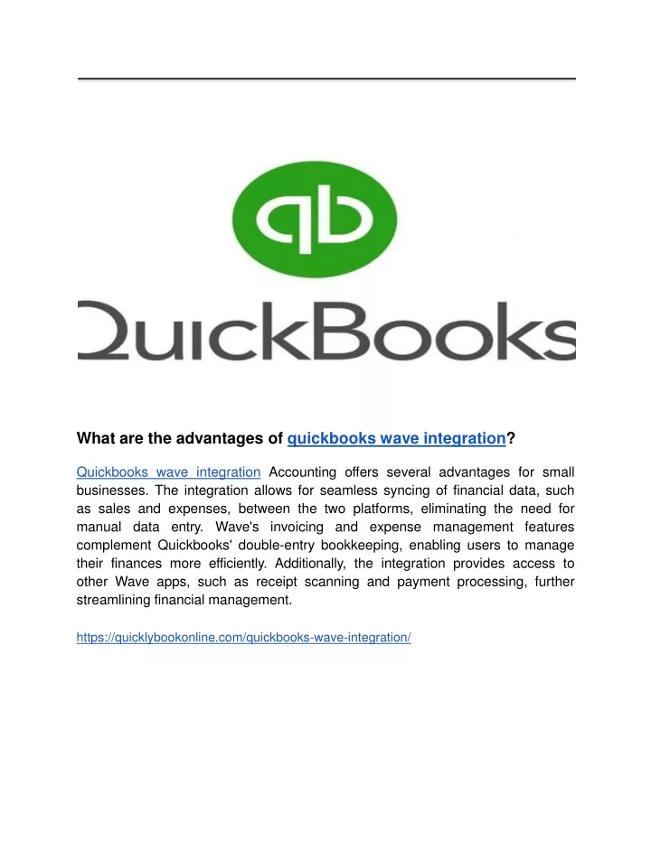 what are the advantages of quickbooks wave