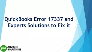 quickbooks error 17337 and experts solutions to fix it