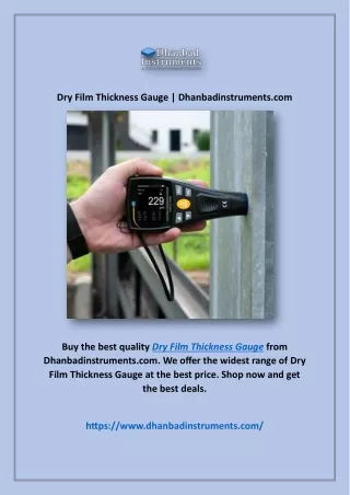Dry Film Thickness Gauge | Dhanbadinstruments.com