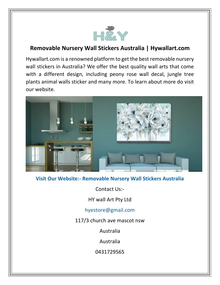 removable nursery wall stickers australia