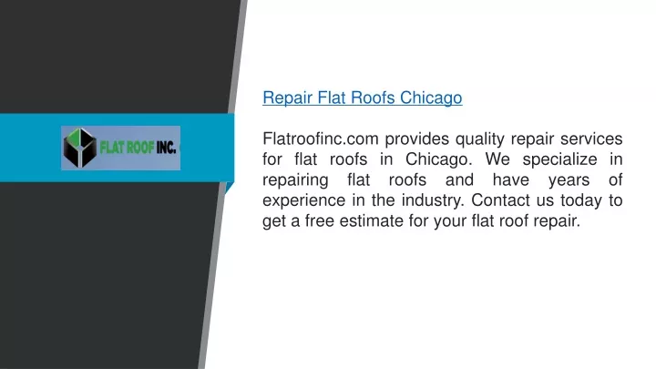 repair flat roofs chicago flatroofinc
