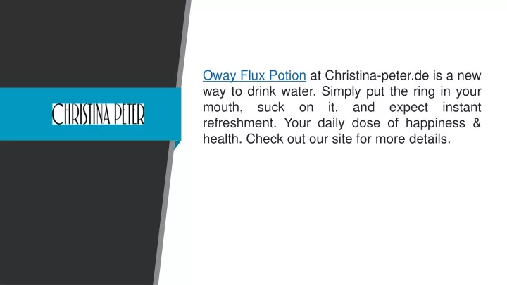 oway flux potion at christina peter