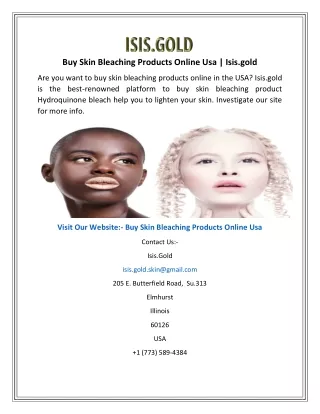 Buy Skin Bleaching Products Online Usa  Isis.gold