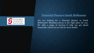 Financial Planners South Melbourne Sfsonline.com.au