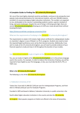 a complete guide to finding the uk university