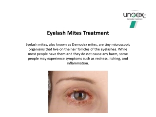 Eyelash Mites Treatment