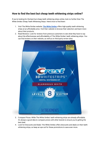 How to find the best but cheap teeth whitening strips online_ .docx