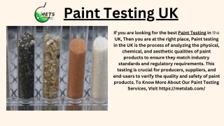 Paint Testing Labs METS Lab UK