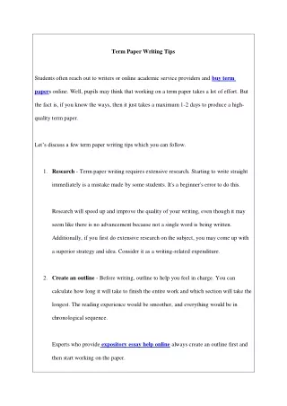 term paper writing tips