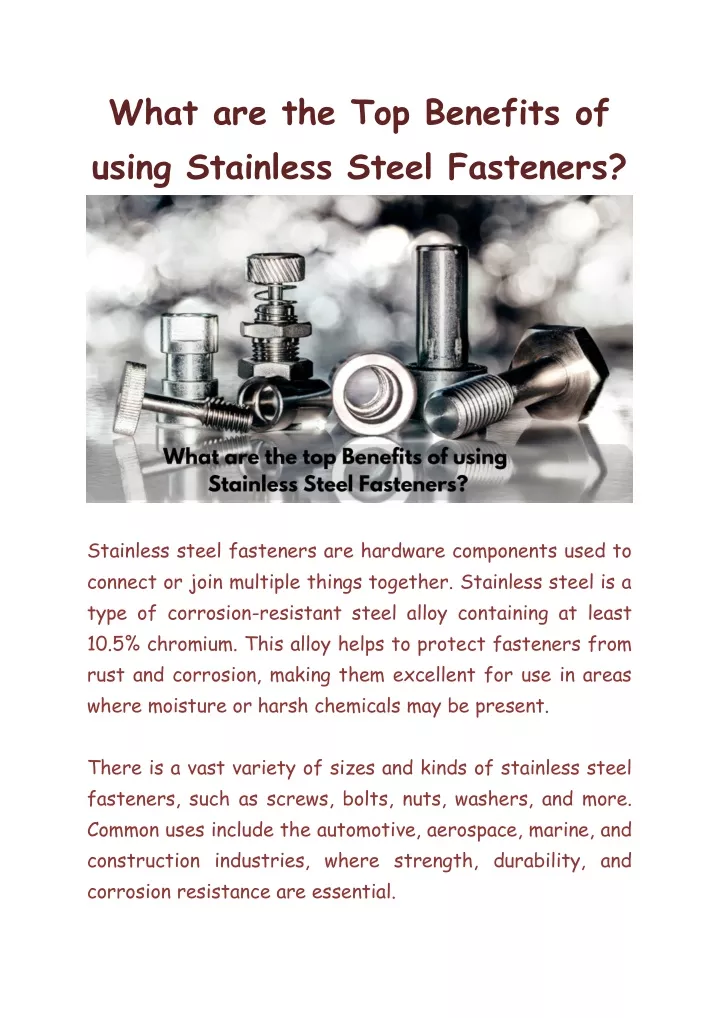 what are the top benefits of using stainless