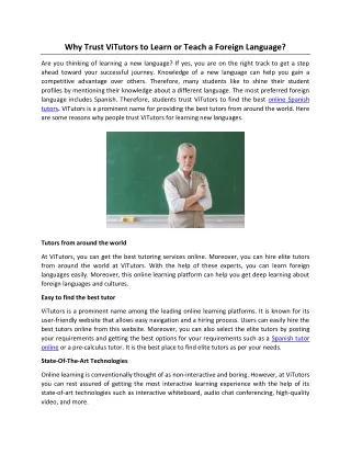 why trust vitutors to learn or teach a foreign