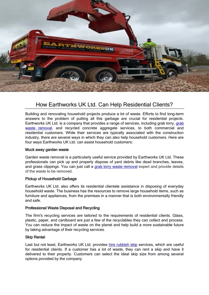 how earthworks uk ltd can help residential clients