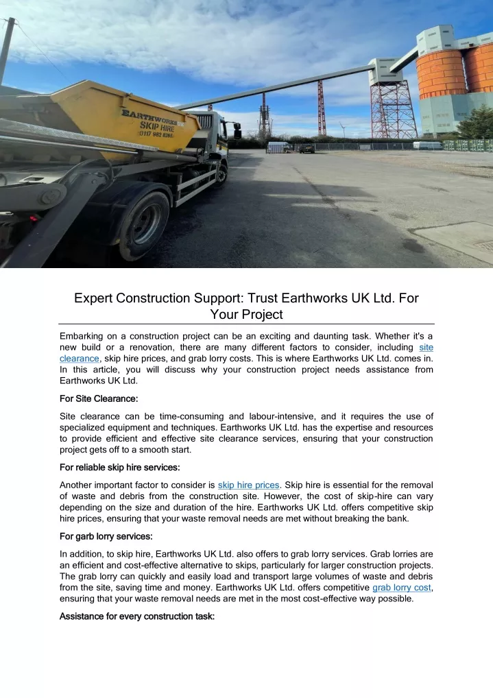 expert construction support trust earthworks