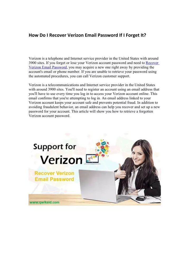 how do i recover verizon email password