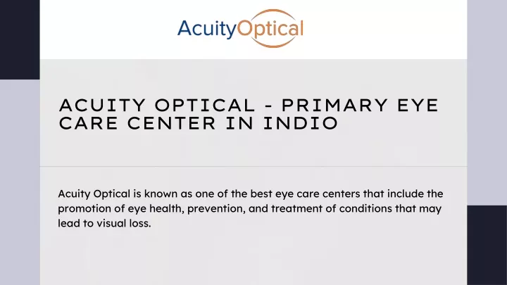 acuity optical primary eye care center in indio