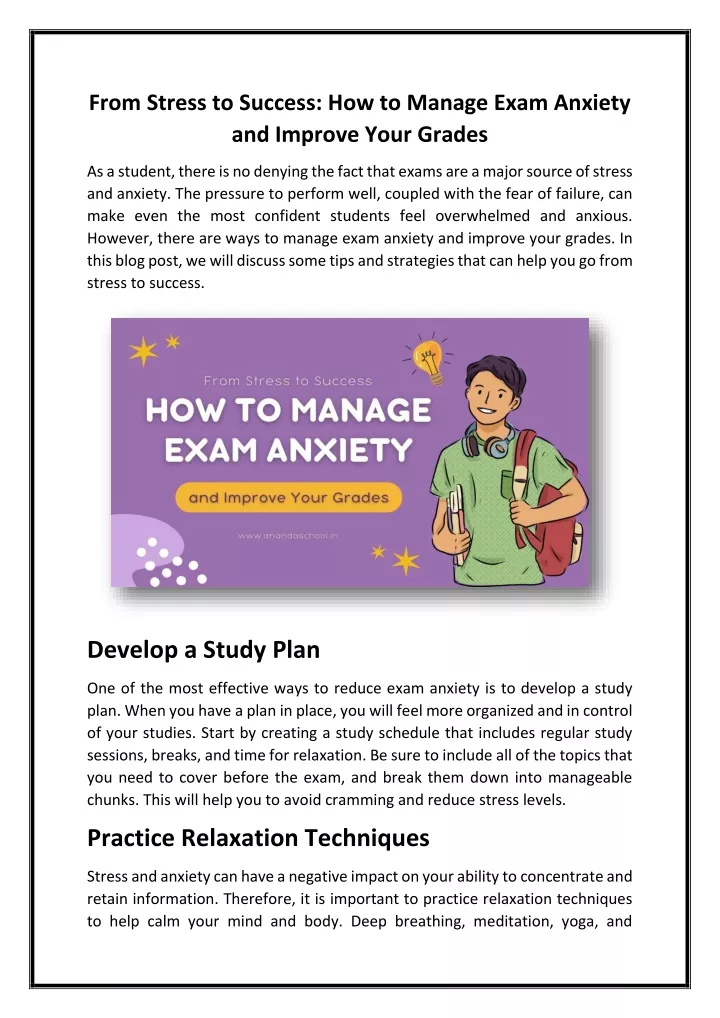 from stress to success how to manage exam anxiety