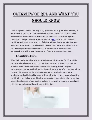 overview of rpl and what you should know