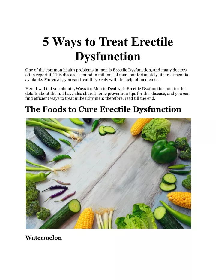 PPT - 5 Ways To Treat Erectile Dysfunction PowerPoint Presentation ...