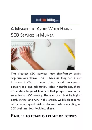 Relevant SEO Services in Mumbai - 4 Common Mistakes To Avoid