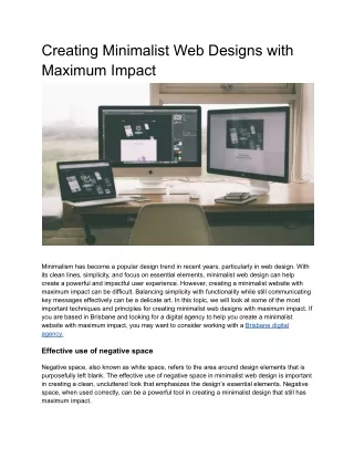 Creating Minimalist Web Designs with Maximum Impact