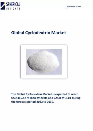 global cyclodextrin market