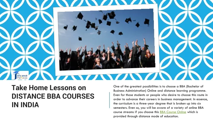 take home lessons on distance bba courses in india