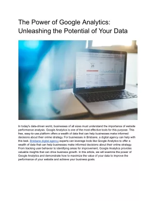 The Power of Google Analytics_ Unleashing the Potential of Your Data