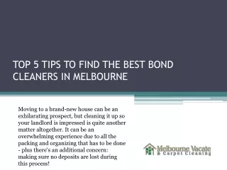 TOP 5 TIPS TO FIND THE BEST BOND CLEANERS IN MELBOURNE