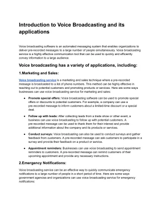 Introduction to Voice Broadcasting and its applications.docx