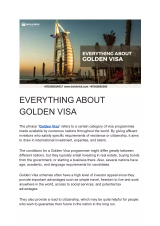 EVERYTHING ABOUT GOLDEN VISA