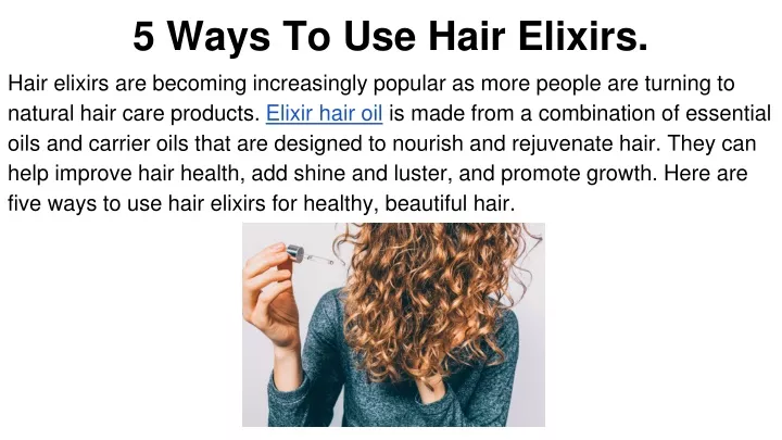 5 ways to use hair elixirs