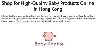 Shop for High-Quality Baby Products Online in Hong