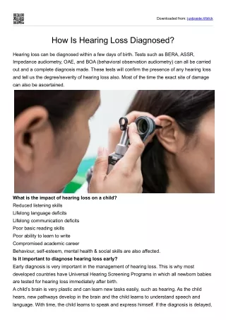 How Is Hearing Loss Diagnosed