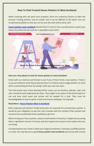 how to find trusted house painters in west