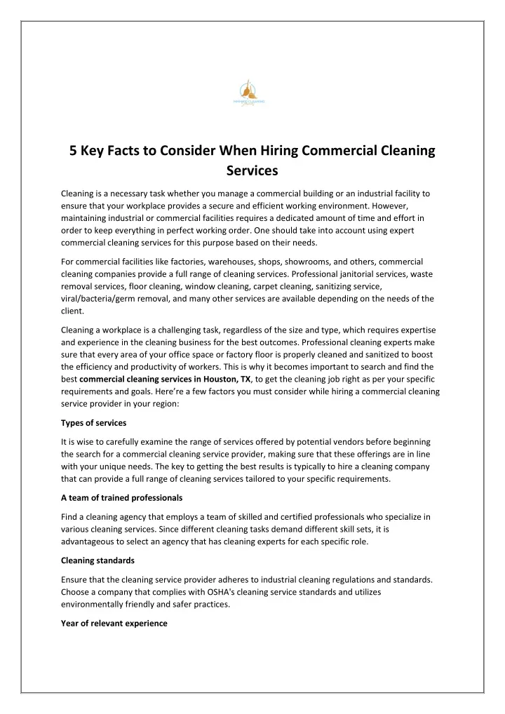 5 key facts to consider when hiring commercial