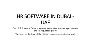 HR SOFTWARE IN DUBAI