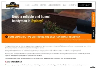 Best And Affordable Handyman Services In Sydney Handyman Sydney