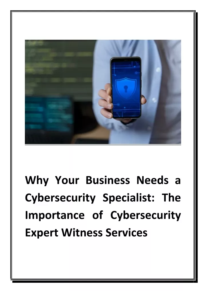 why your business needs a cybersecurity