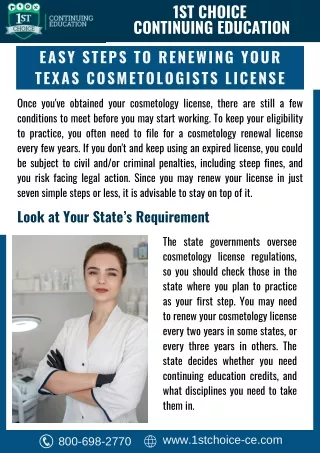 Easy Steps to Renewing Your Texas Cosmetologists License | 1st Choice CE