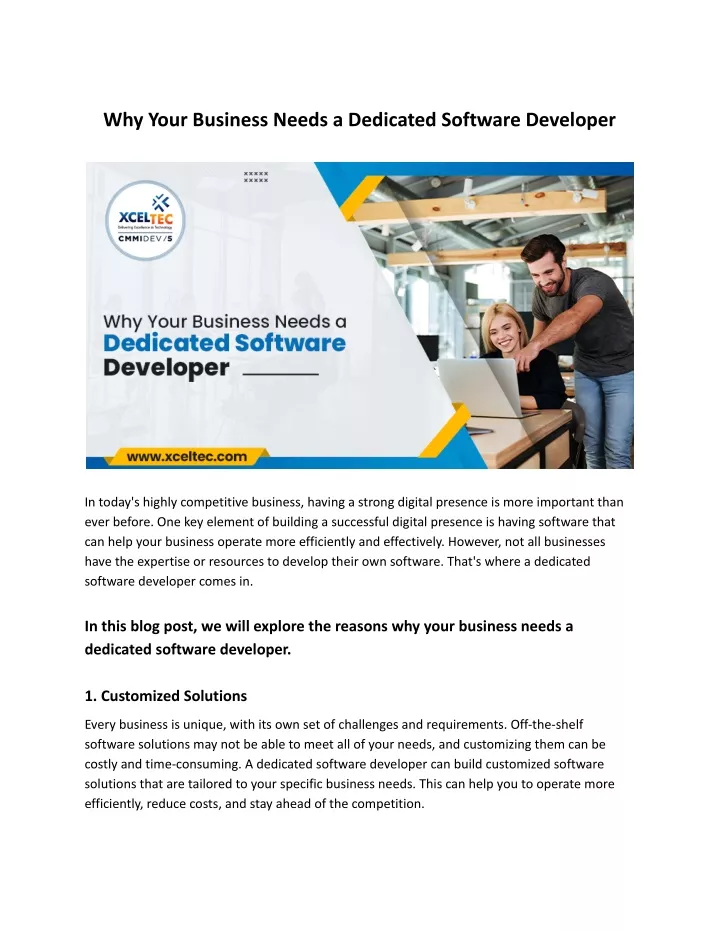 why your business needs a dedicated software