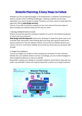 website planning 5 easy steps to follow
