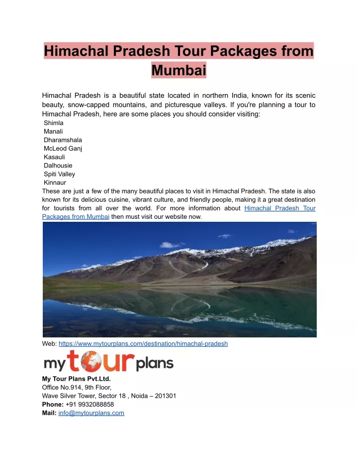 himachal pradesh tour packages from mumbai