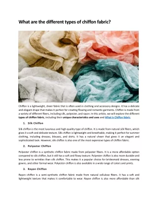 what are the different types of chiffon fabric