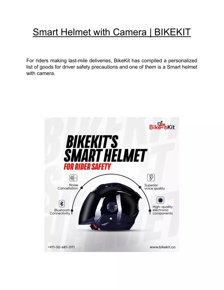 smart helmet with camera bikekit