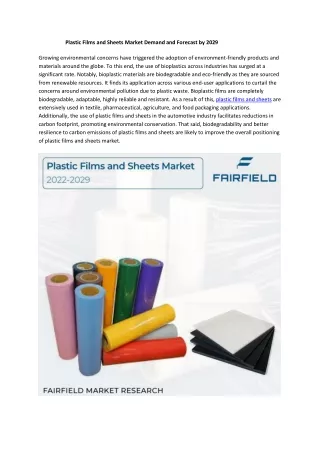 Plastic Films and Sheets Market